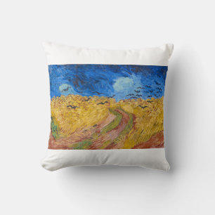 Almofada Wheatfield and Crows por Vincent van Gogh