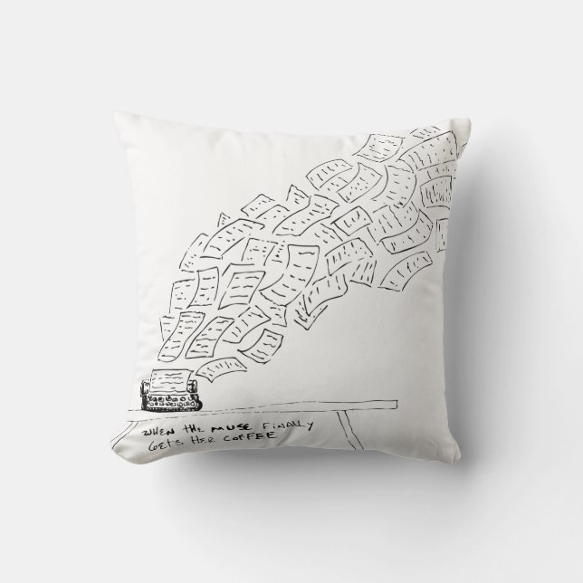 Almofada When the Muse Finally Gets Her Coffee (Frente)