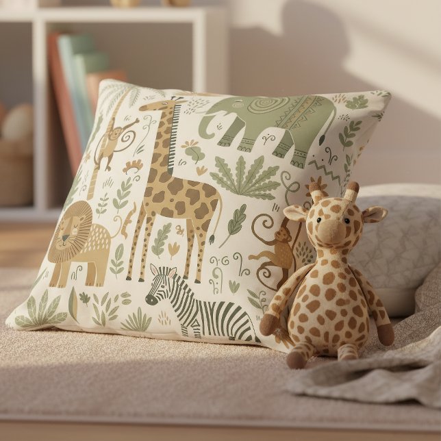 Almofada Whimsical African Animals Pattern ID1263 (Criador carregado)
