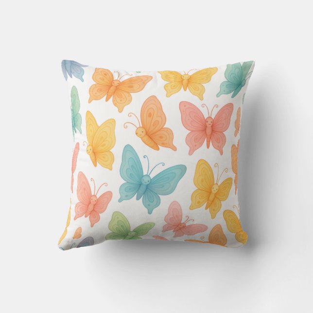 Almofada "Whimsical Butterflies" Throw Pillow (Verso)