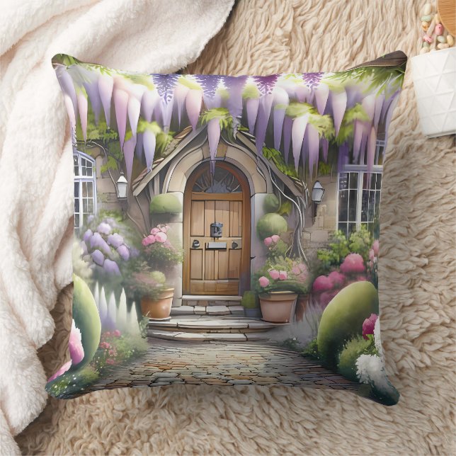 Almofada Whimsical Cottage Garden Pathway (Cobertor)