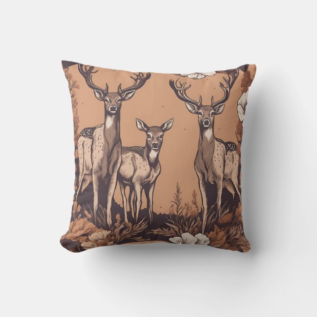 Almofada Whimsical Deer Grazing D3 (Frente)