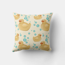 Almofada Whimsical Gender Neutral Duck Bubble Throw Pillow