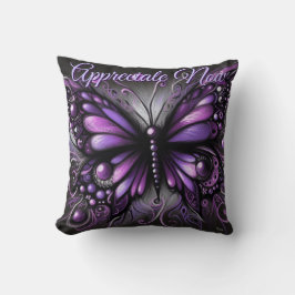 Almofada Whimsical Gothic Butterfly Purple Personalized