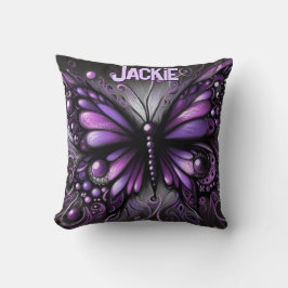 Almofada Whimsical Gothic Butterfly Purple Personalized