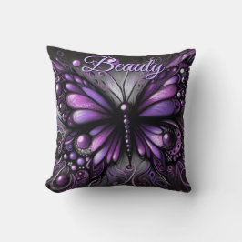 Almofada Whimsical Gothic Butterfly Purple Personalized