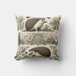 Almofada Whimsical Hedgehog Haven: Floral Vitoriano