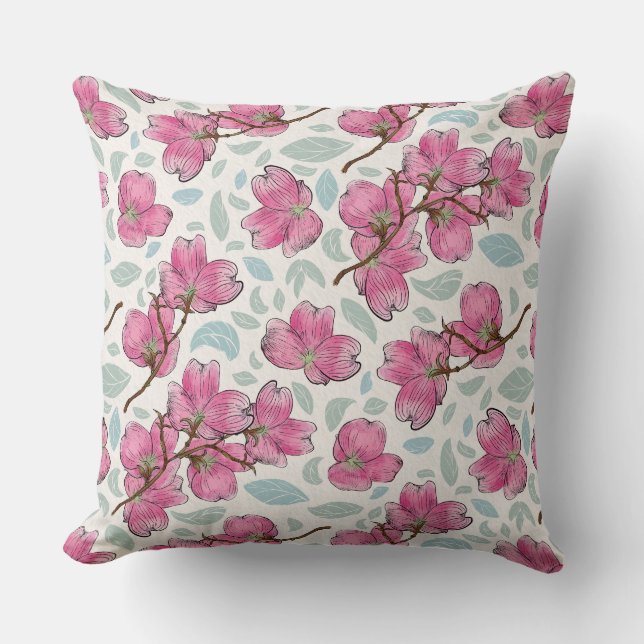 Almofada Whimsical Orchid Garden Square Pillow  (Frente)