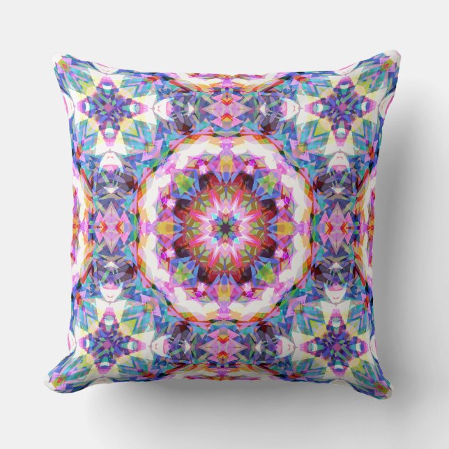 Almofada Whimsical Purple Blue Pink Colorful Pattern (Frente)