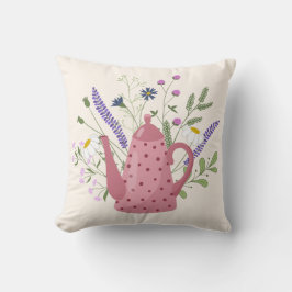 Almofada Whimsical Tea Time Doodle Throw Pillow