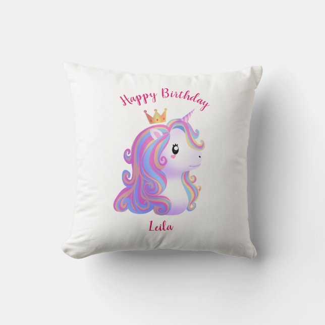 Almofada Whimsical Unicorn Birthday (Frente)