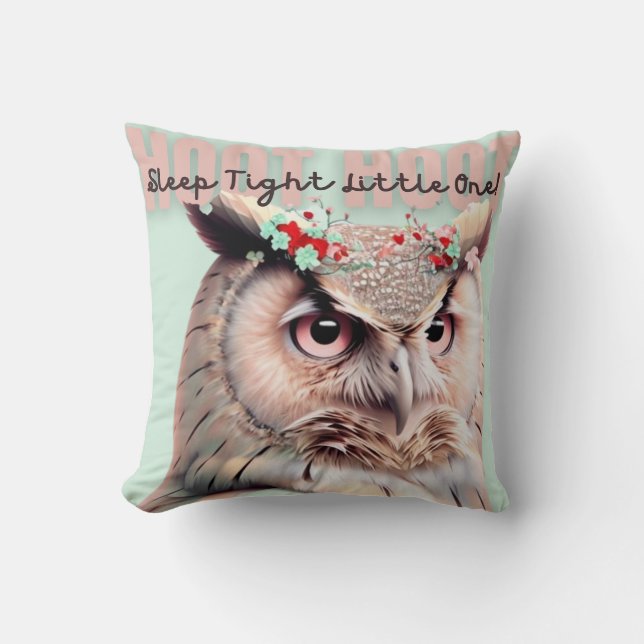 Almofada Whimsical Woodland Owl Dormir Apertada (Frente)