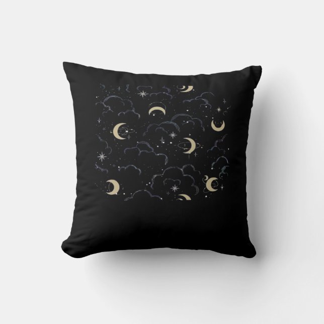 Almofada Whimsigoth Clouds Sun Moon Witchy (Frente)