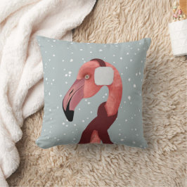 Almofada Whimsso Cozy Winter Flamingo Com Scarf