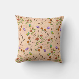 Almofada Whimsy Bloom Floral – Hand-Drawn Botanical