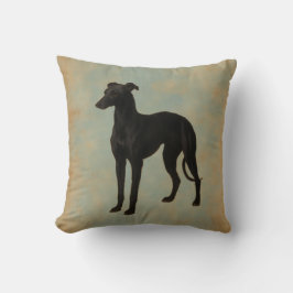 Almofada Whippet dog cushion home decor vintage