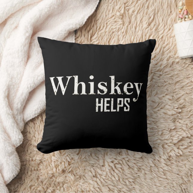 Almofada Whiskey helps funny drinking alcohol quotes (Cobertor)