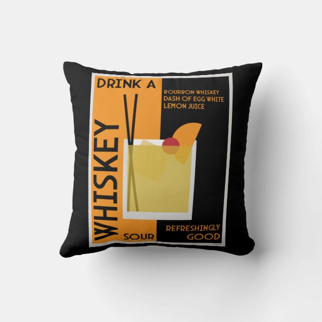Almofada Whiskey Sour Cocktail (Verso)