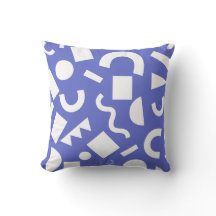 White and Blue Geometric Shape Decorative 