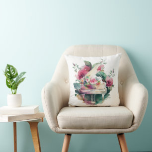Almofada White Baby Grand Piano Watercolor