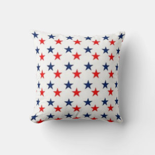 Almofada White Background, White & BLUE Stars USA