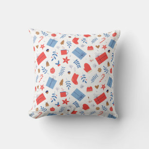 Almofada White Christmas Luvas de Natal Vermelho Candy Cane