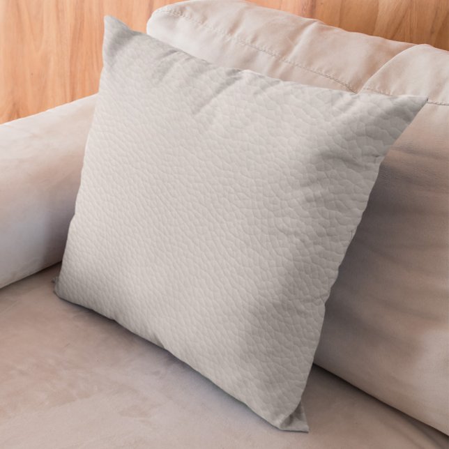 Almofada White Faux Leather Pattern Throw Pillow (Criador carregado)