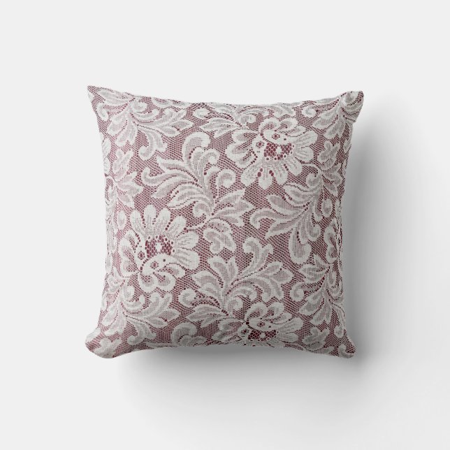 Almofada White fine elegance lace texture with seamless bea (Frente)