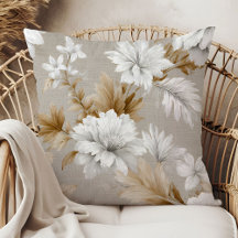White flowers neutral palette chic modern accent 