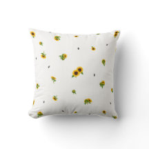 White Japanese Sunflower Floral Pattern
