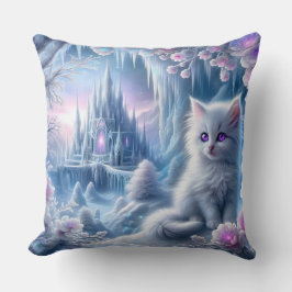 Almofada White Kitten em Fantasy Ice Kingdom