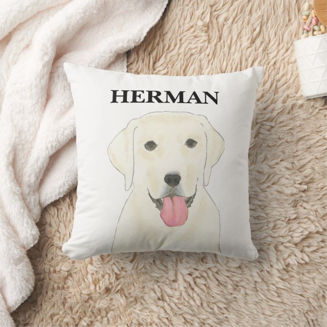 Almofada White Labrador Personalizado Reversível (Cobertor)