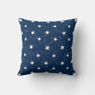 Almofada White Paper Stars on Blue Decor (Estrelas no Livro