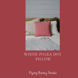 Almofada White Polka Dot On Red Throw Pillow