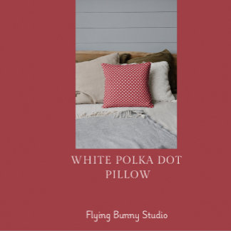 Almofada White Polka Dot On Red Throw Pillow