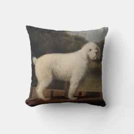Almofada White Poodle in a Punt (por George Stubbs)