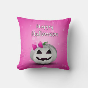 Almofada White Pumpkin Pink Girly Halloween