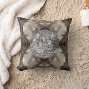 Almofada White Rose Floral Abstrato Vintage Adicionar Sua F