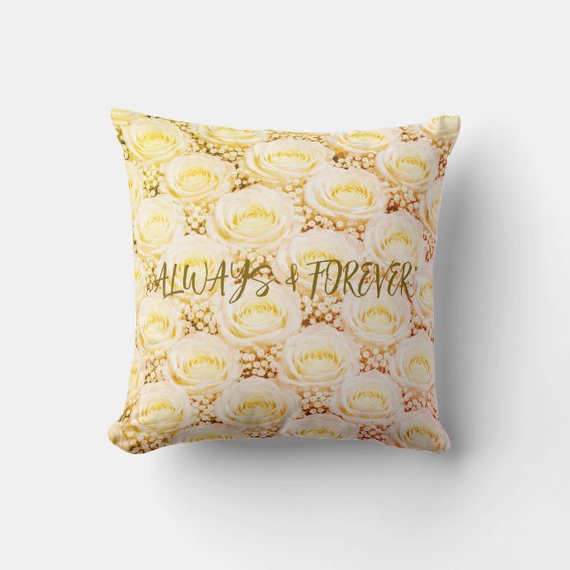 Almofada White Rose Personalized Floral Pillow (Frente)