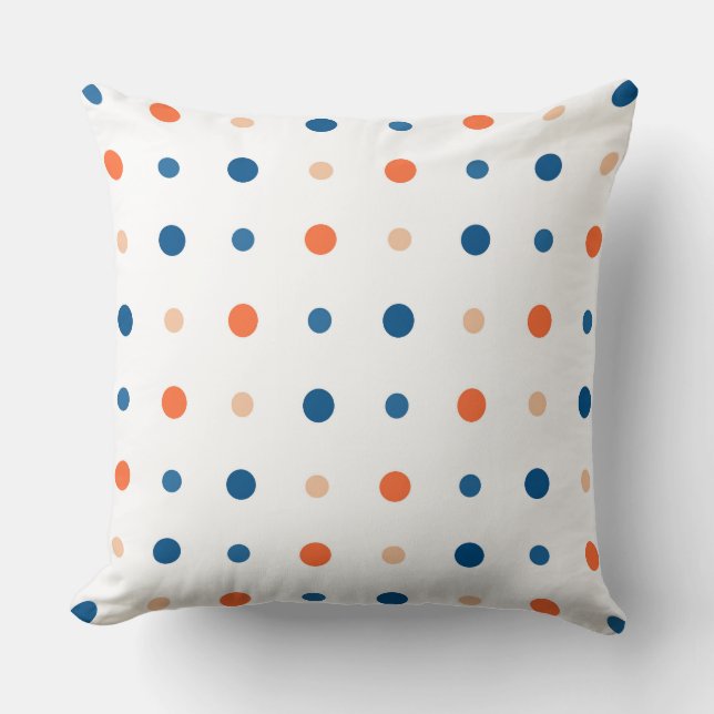 Almofada White with blue and orange dots (Frente)