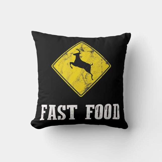 Almofada Whitetail Buck Fun Deer Hunason Season Fast Comida (Frente)