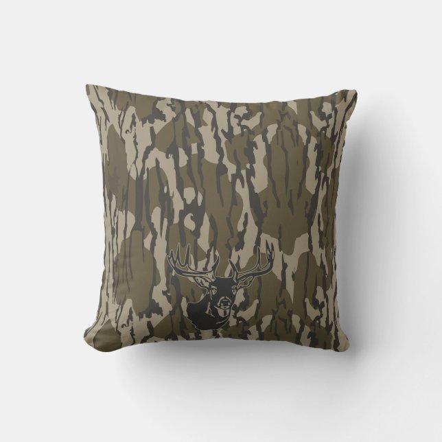 Almofada Whitetail Deer Bottomland Camo Hunting Camo (Frente)