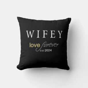 Almofada Wifey personalizado data de registro do Amor etern