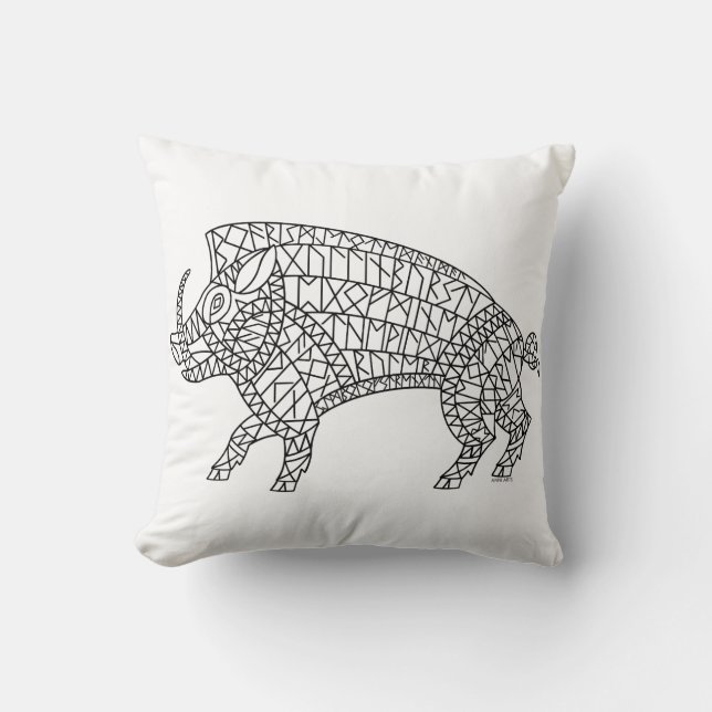 Almofada Wild Boar com Runes (Frente)