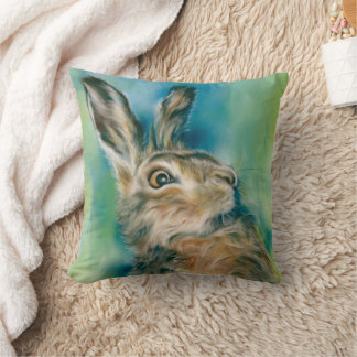 Almofada Wild Hare Exuberance Pastel Art