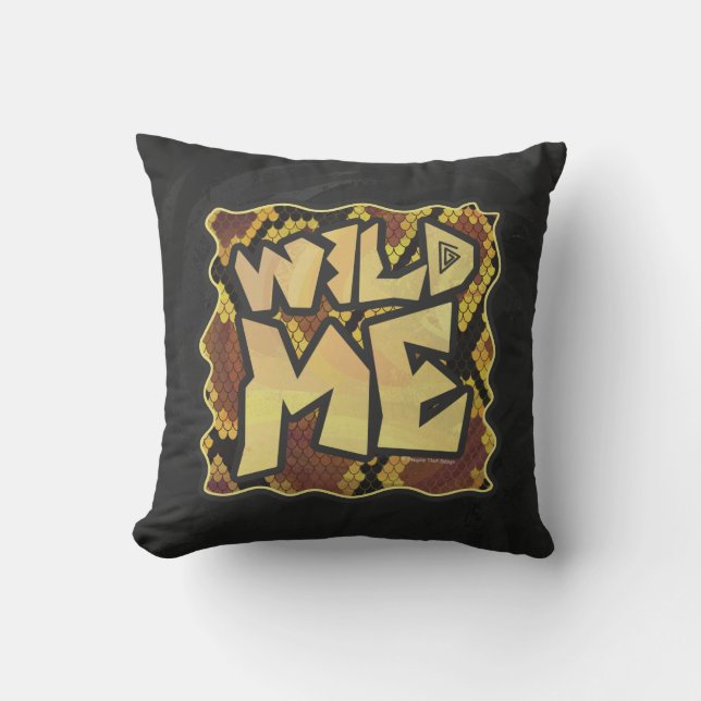 Almofada Wild Me Cobra Brown e Dourado Impressão (Frente)
