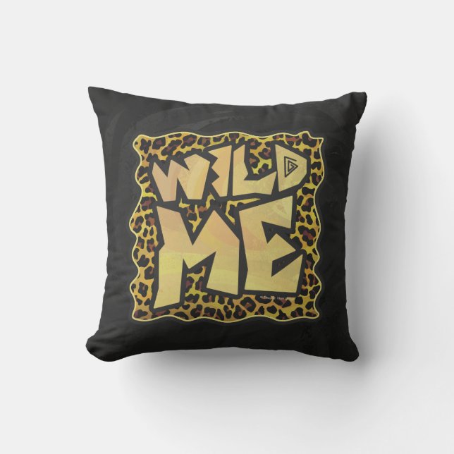 Almofada Wild Me Leopard Brown e Yellow Impressão (Frente)