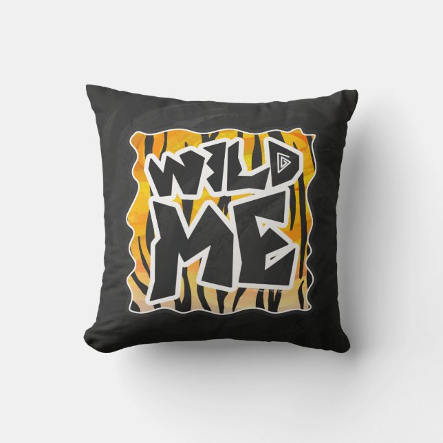 Almofada Wild Me Tiger Orange and Black (Frente)