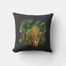 Almofada “Wild Tiger in the Forest – Natural Light Jungle D