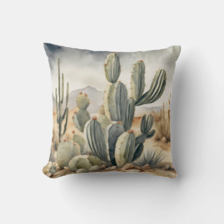 Almofada Wild West Vibes Cactus Watercolor